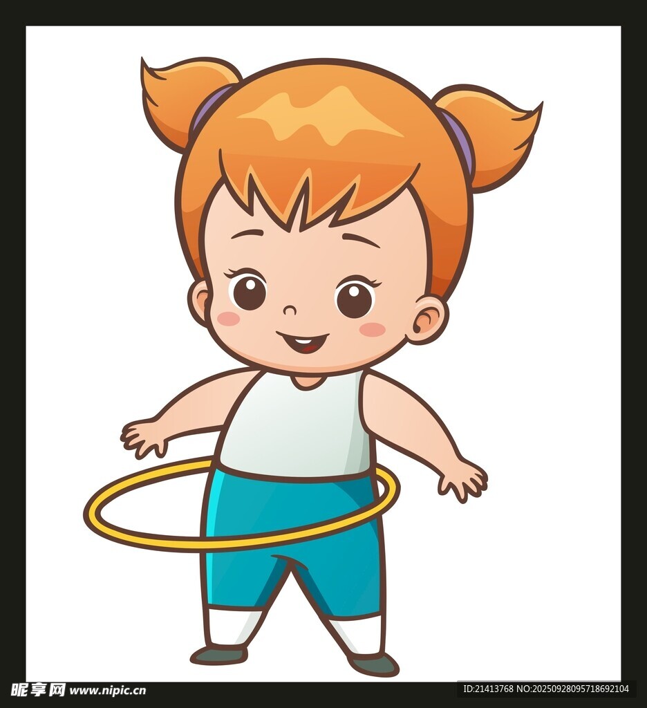 小女孩呼啦圈