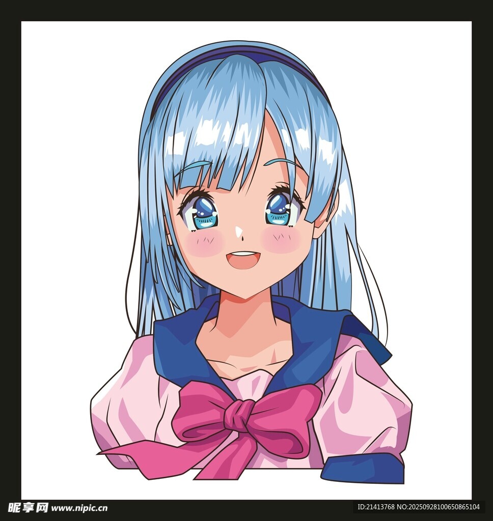 蓝发少女