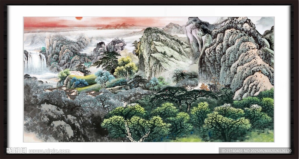 水墨山水风景图