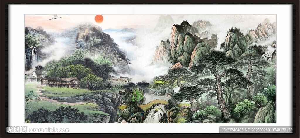 山水国画风景图