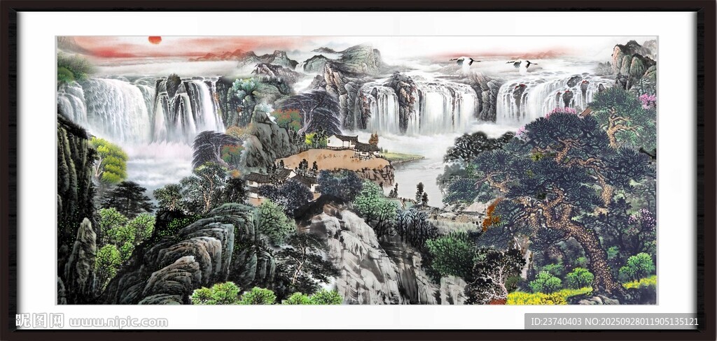 山水国画风景图