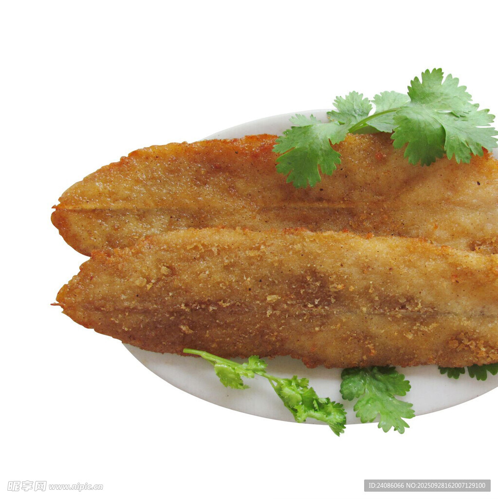 香酥炸鱼配翠绿香菜