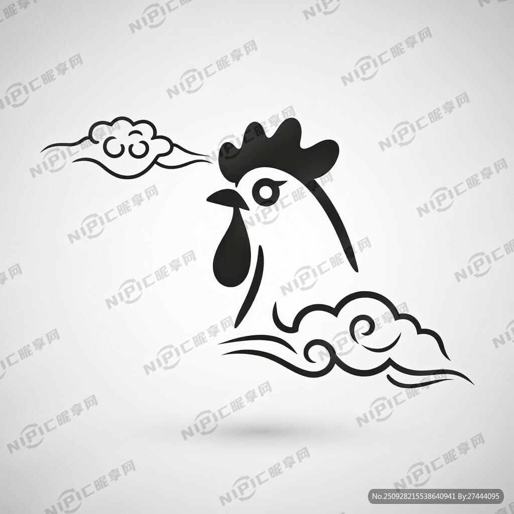 设计一个图形：讲鸡冠与祥云相结