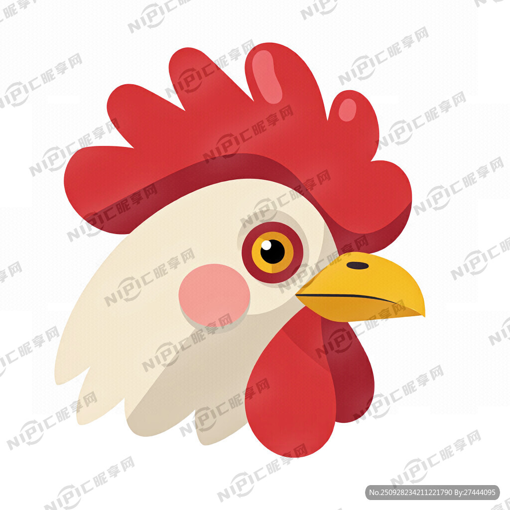 一个抽象的 几何形的鸡头