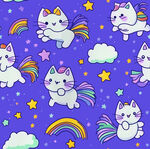 梦幻星空下的可爱猫咪