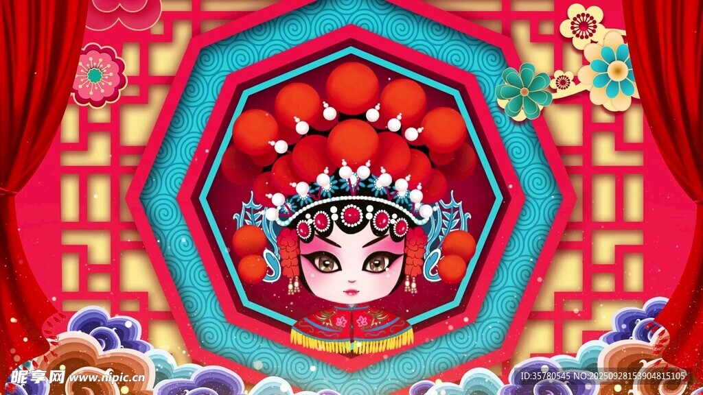 京剧脸谱LED背景视频素材