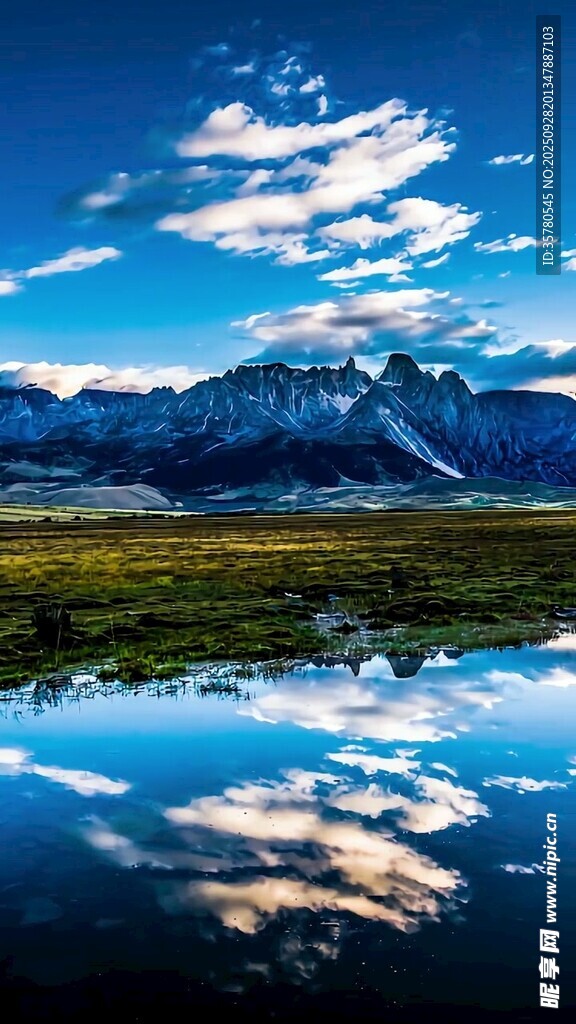 壮丽山水倒影美景