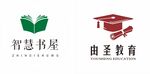 书与博士帽教育标志