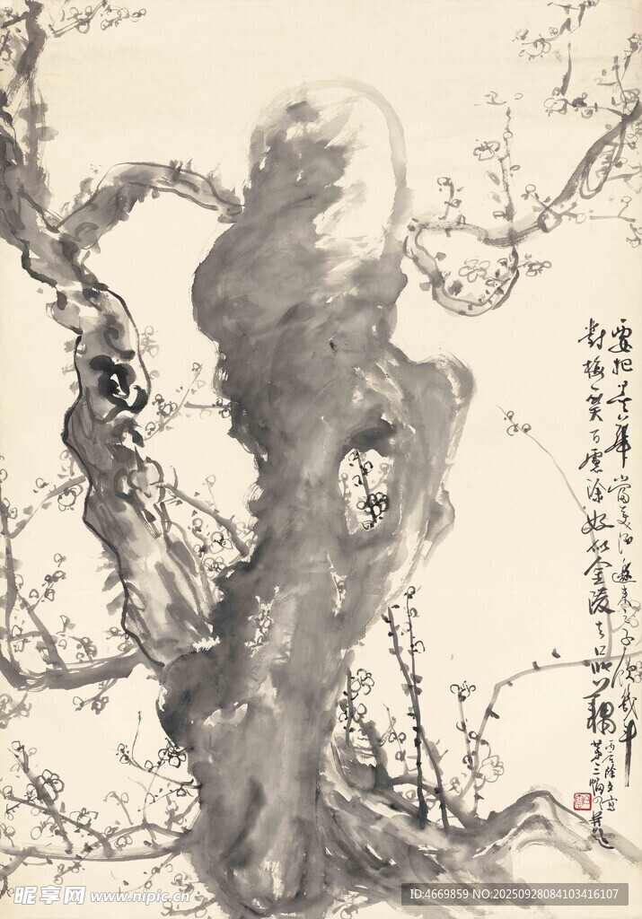 墨韵古梅图