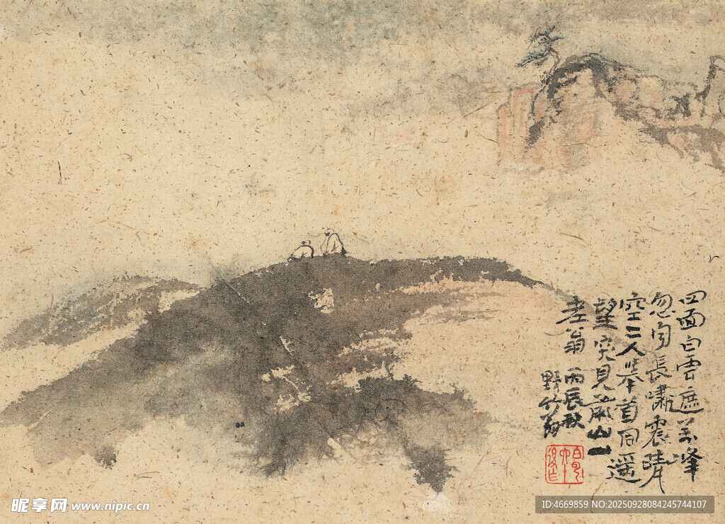 水墨山水古画意境悠远