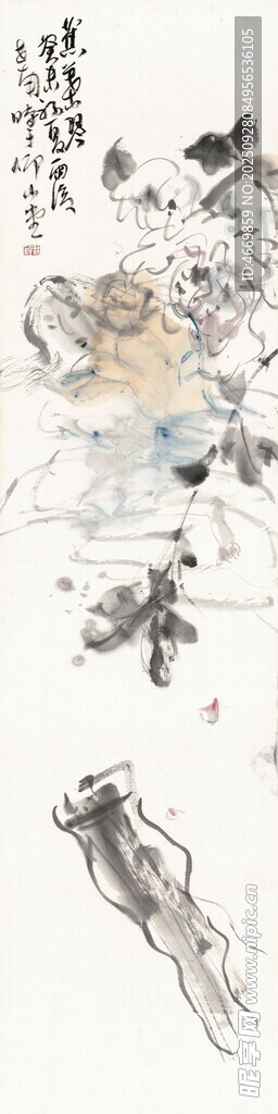 水墨风格动物插画作品