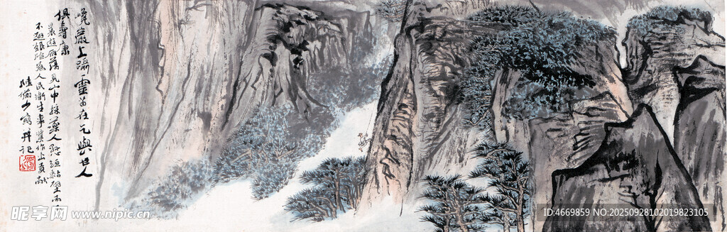 水墨山水国画作品