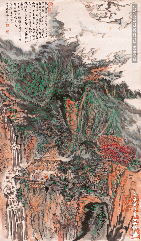 古代山水建筑绘画作品
