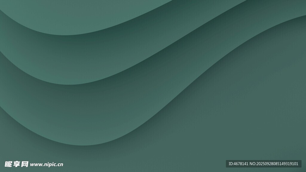 渐变波浪绿色抽象背景