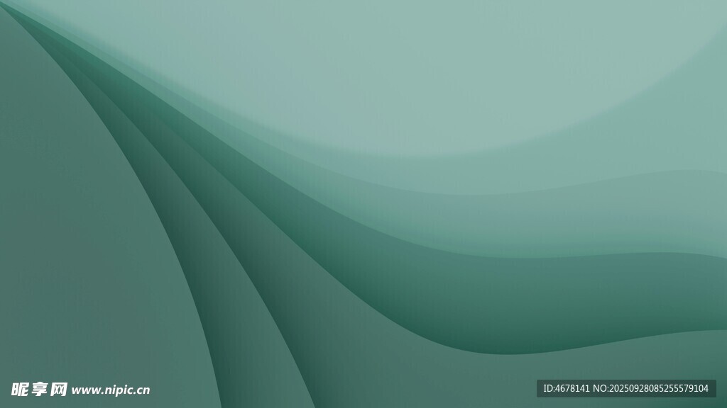 淡绿色渐变波浪抽象背景