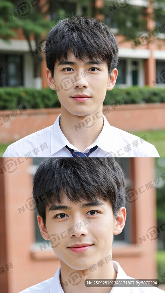 一男性高中学生  站立图  