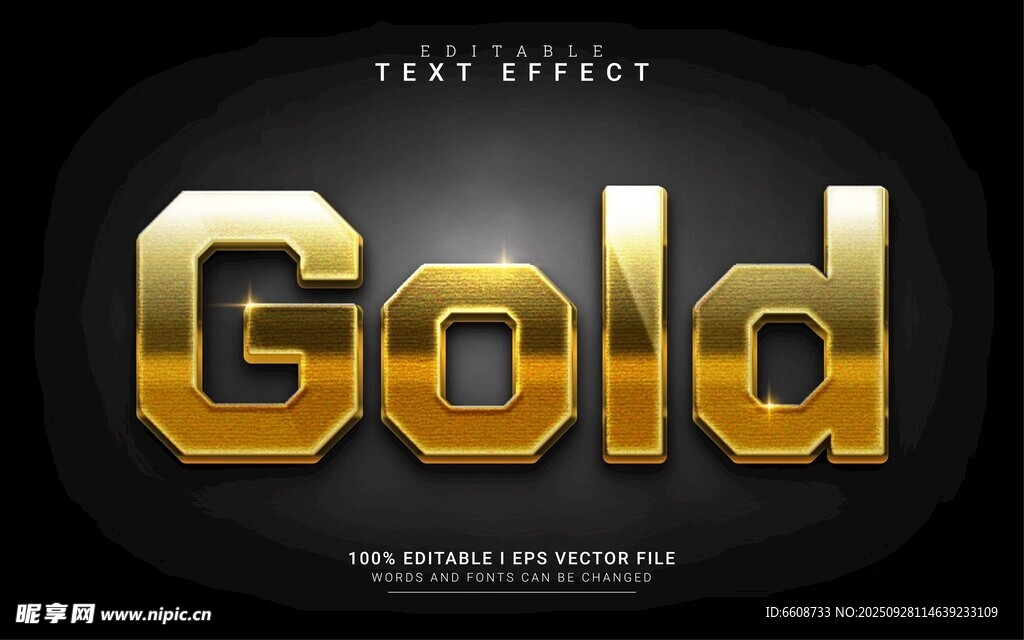 金色质感英文Gold字样