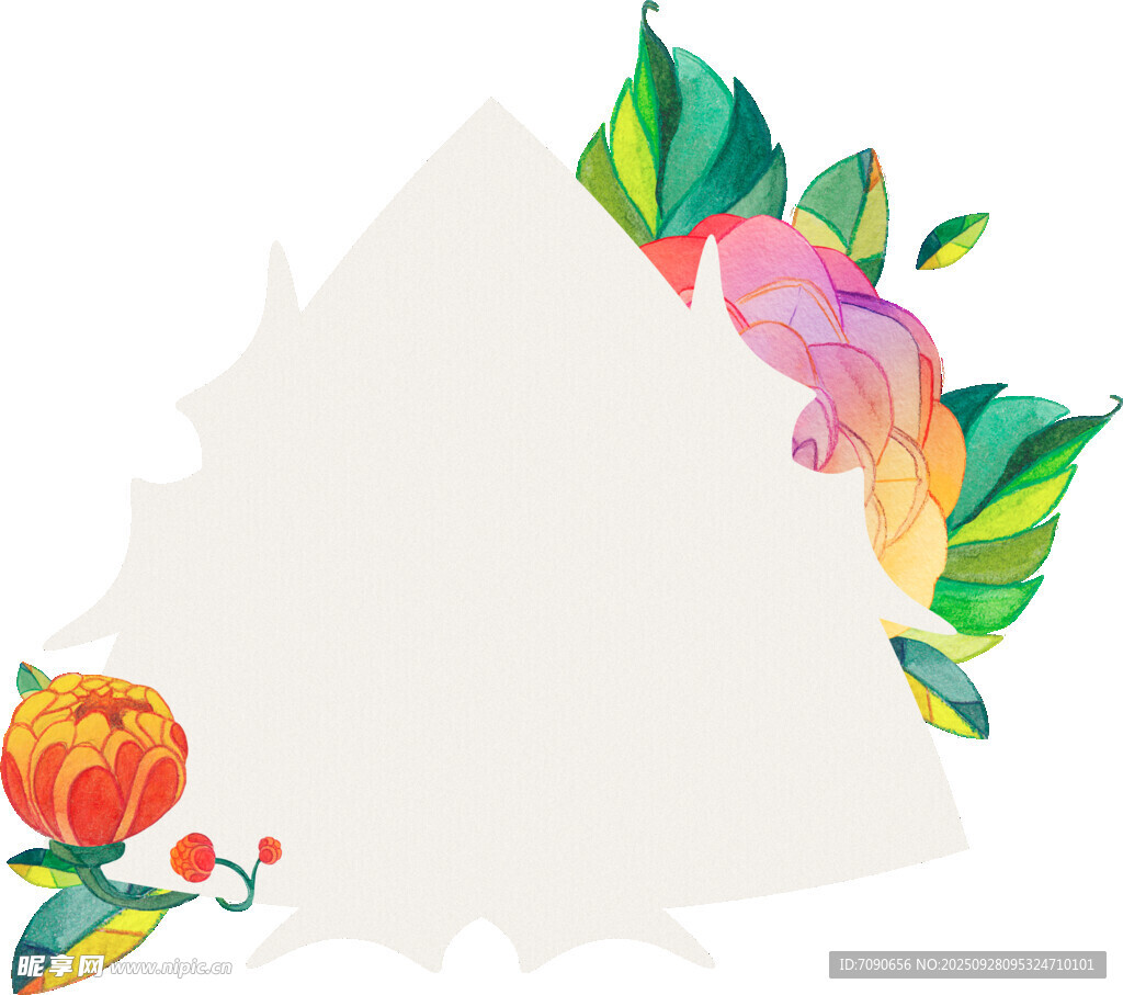 花卉装饰空白边框图案