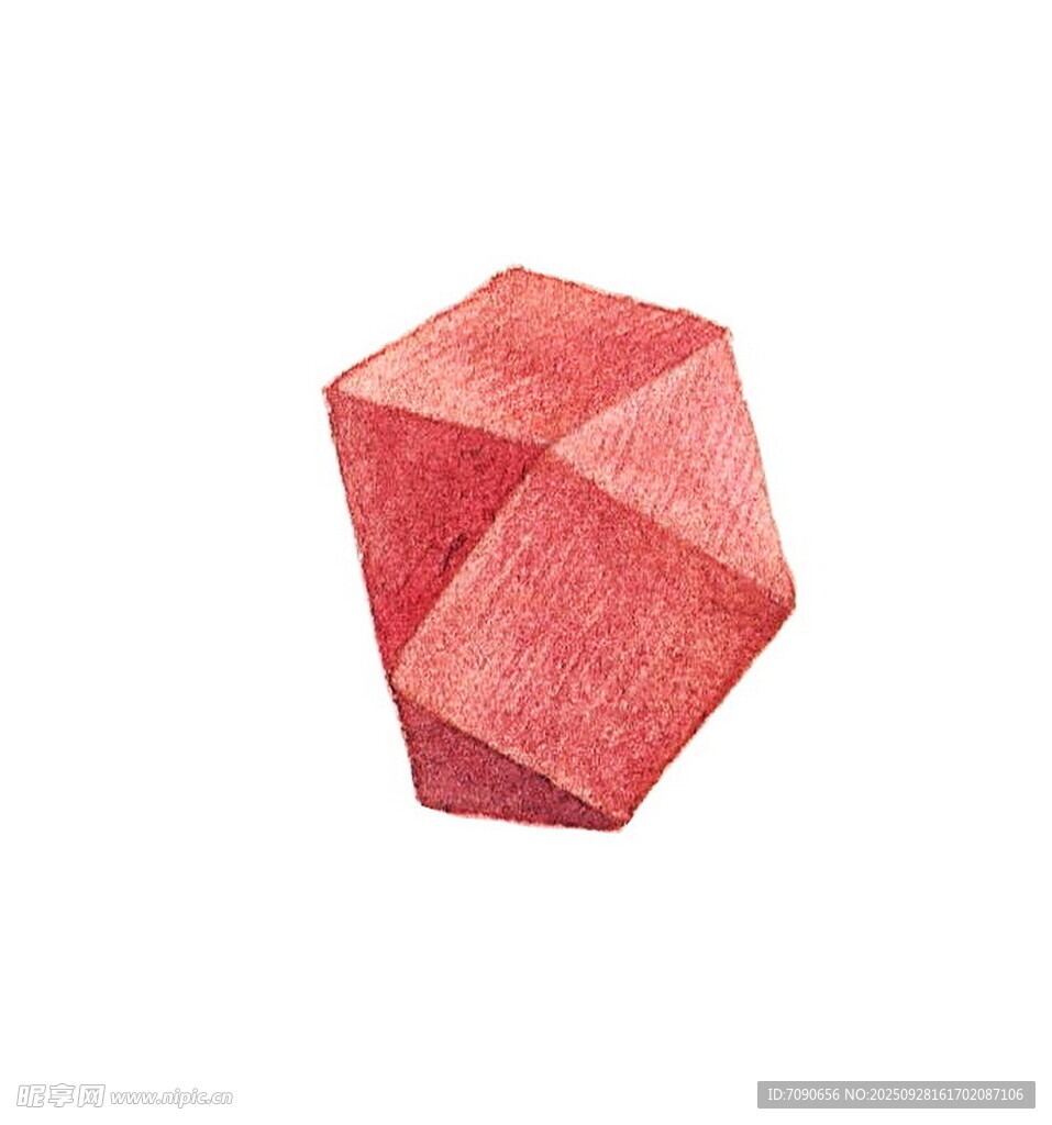 红色多面体折纸