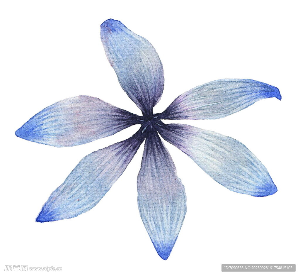 蓝色梦幻花瓣花朵图案