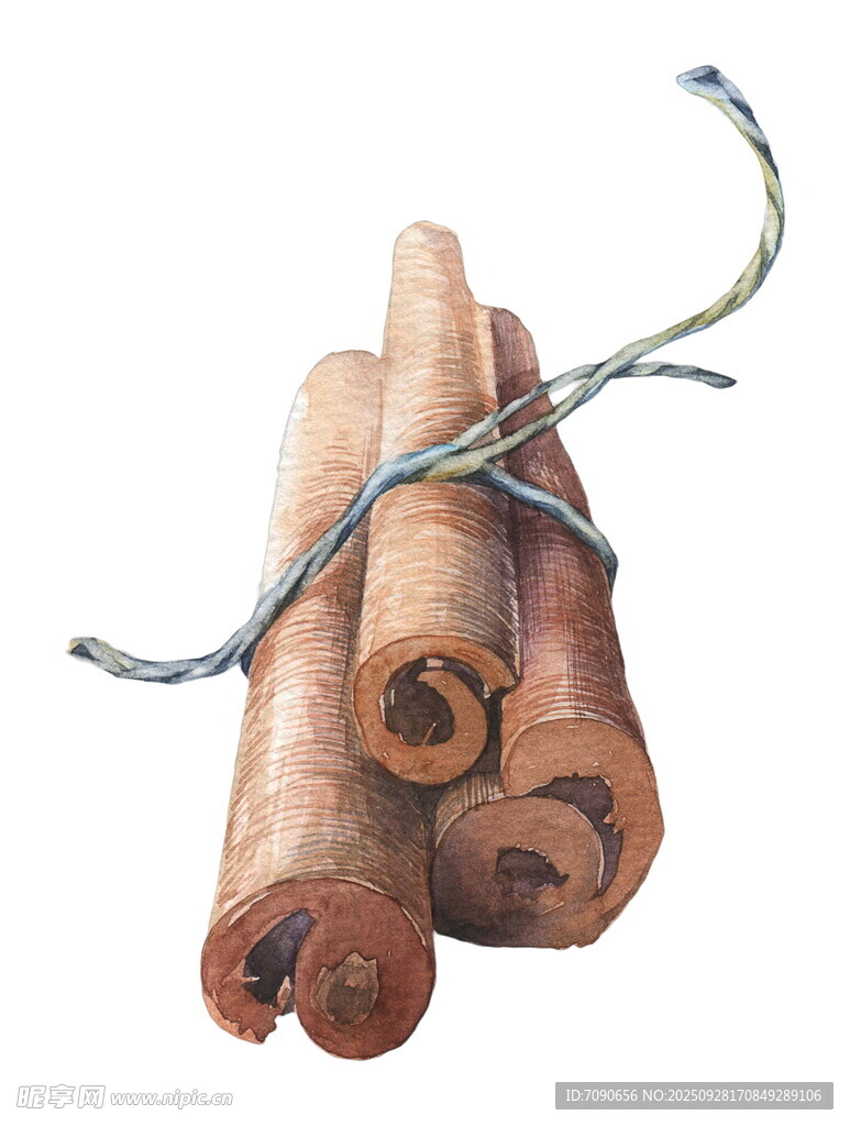 捆绑的肉桂棒