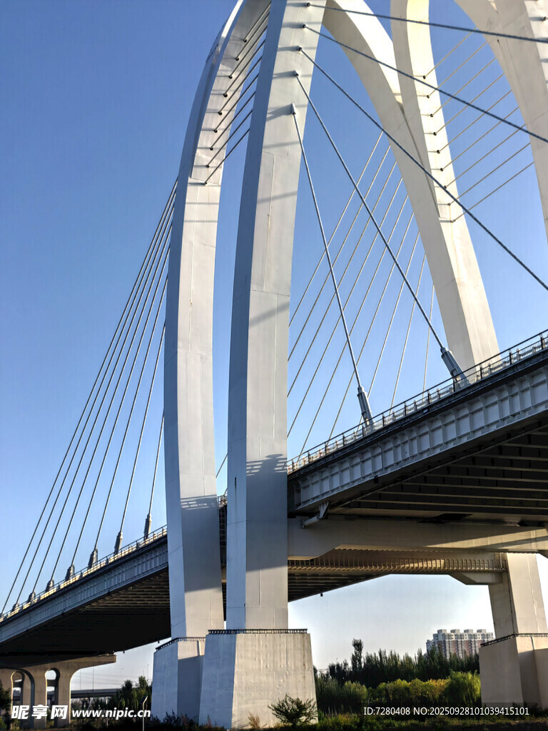 现代风格斜拉桥建筑景观