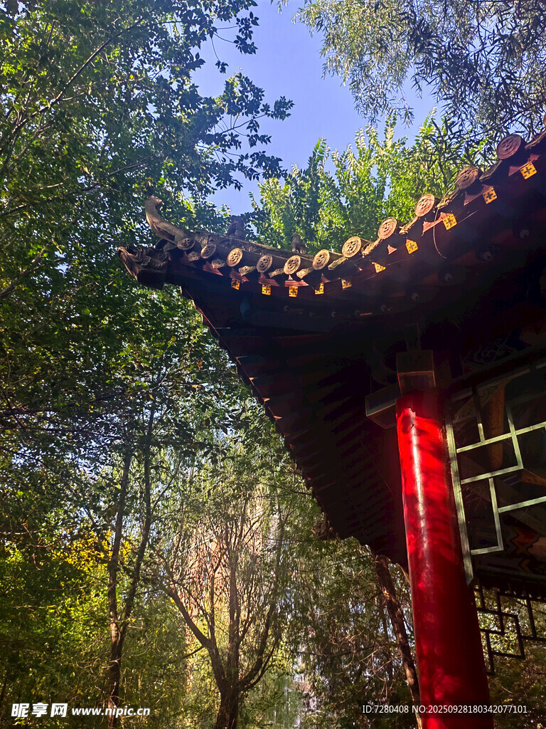 林中红亭