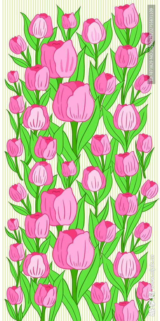 粉色郁金香花卉图案