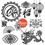中国传统猴年元素图案