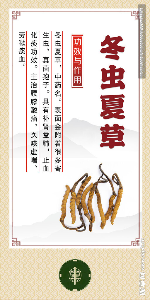 中药材 冬虫夏草展示图