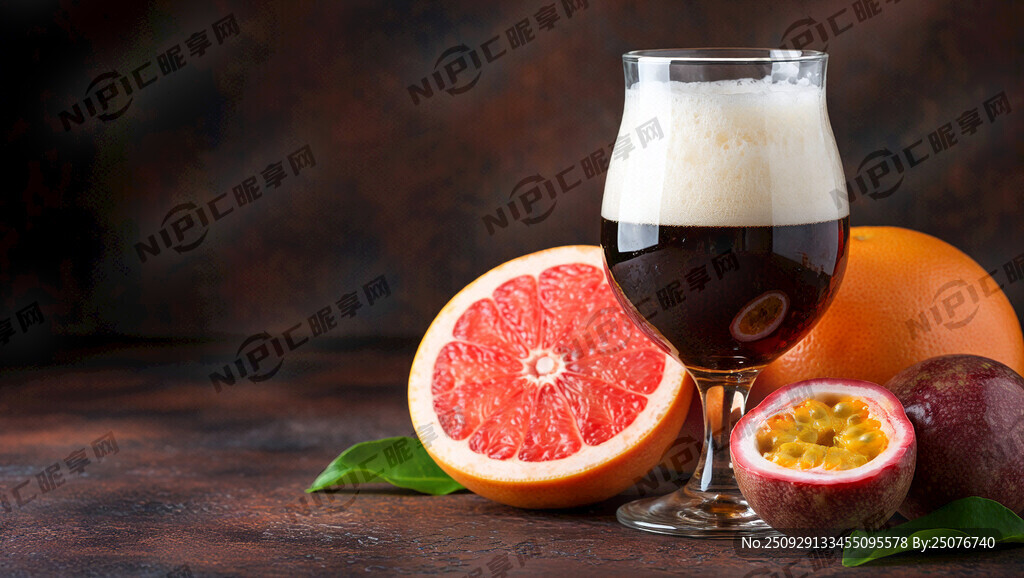 西柚 百香果 精酿啤酒 高脚杯