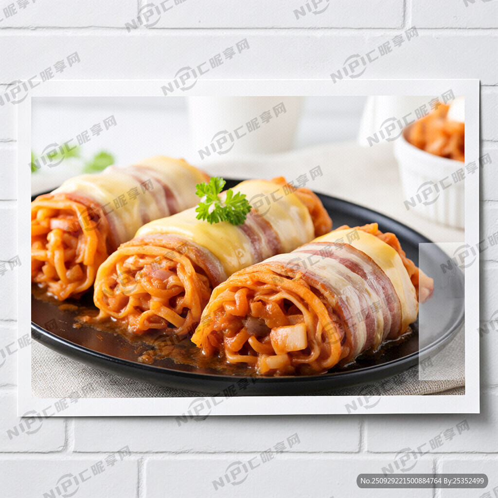五花肉芝士火鸡面泡菜卷    