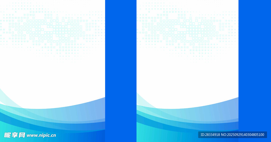 蓝色科技渐变波浪手提袋设计图