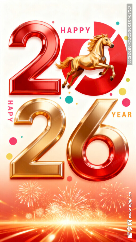 2026新年喜庆数字装饰