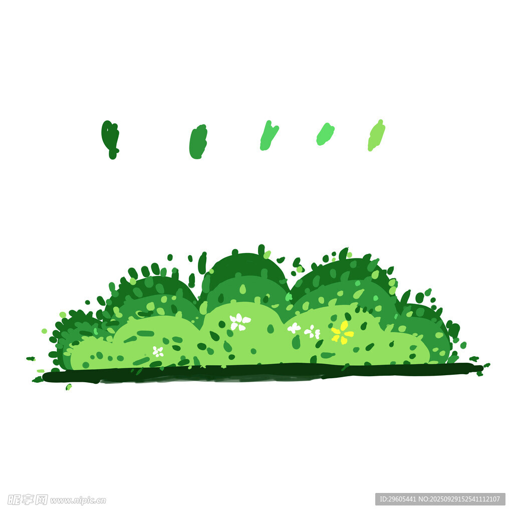 手绘草丛
