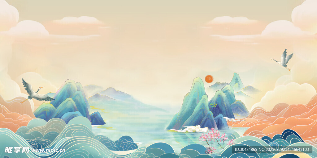 山水背景