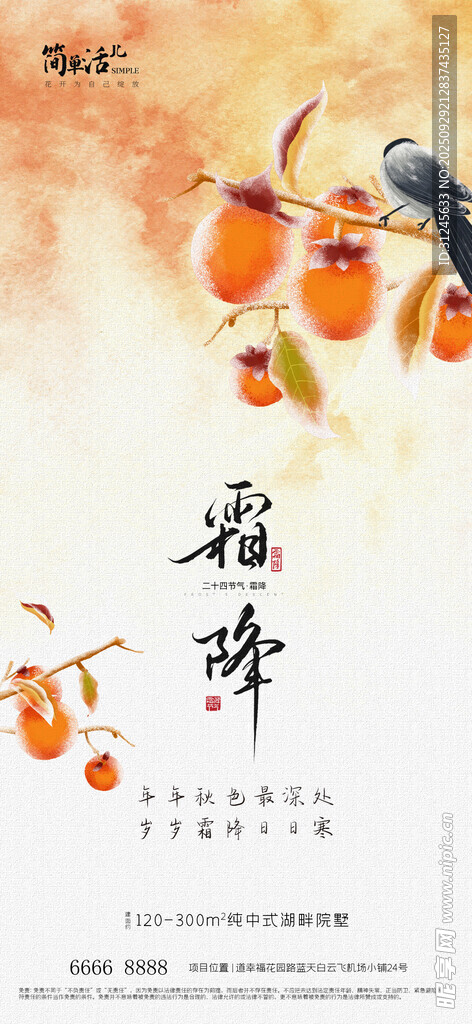 地产霜降海报