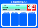 装修现场施工公告栏