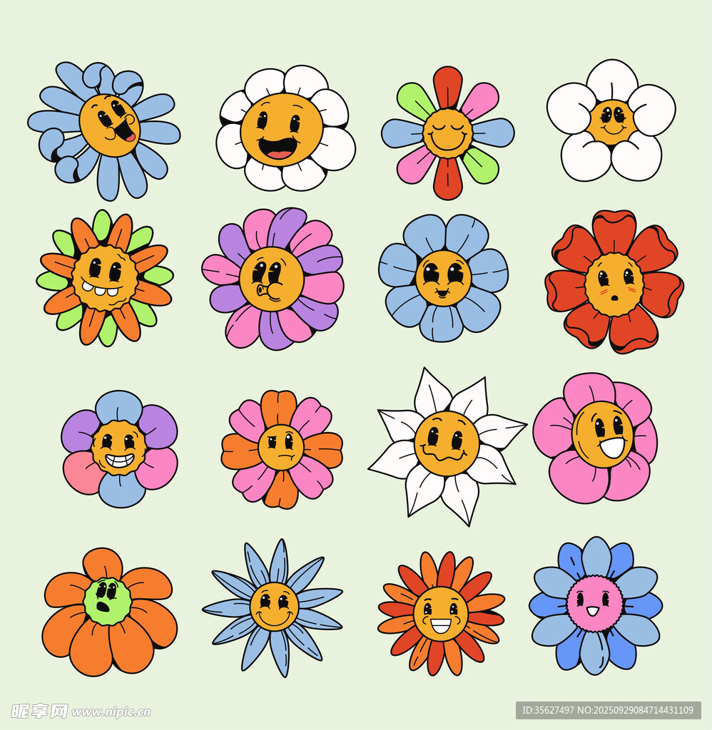 手绘花朵图案