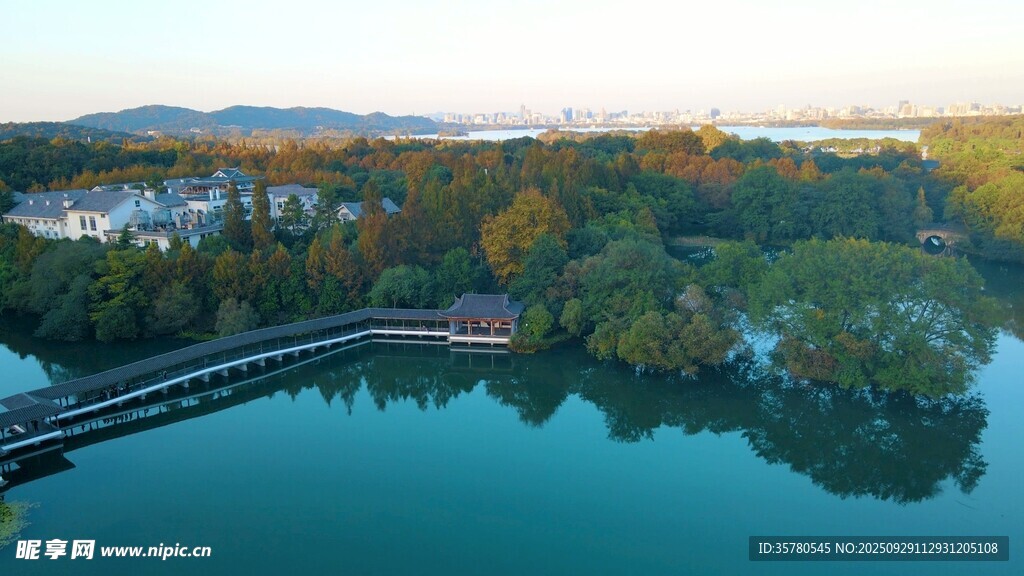 西湖旅游风景区拍航拍素材
