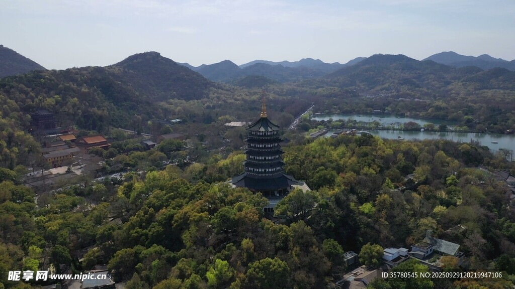 西湖旅游风景区拍航拍素材