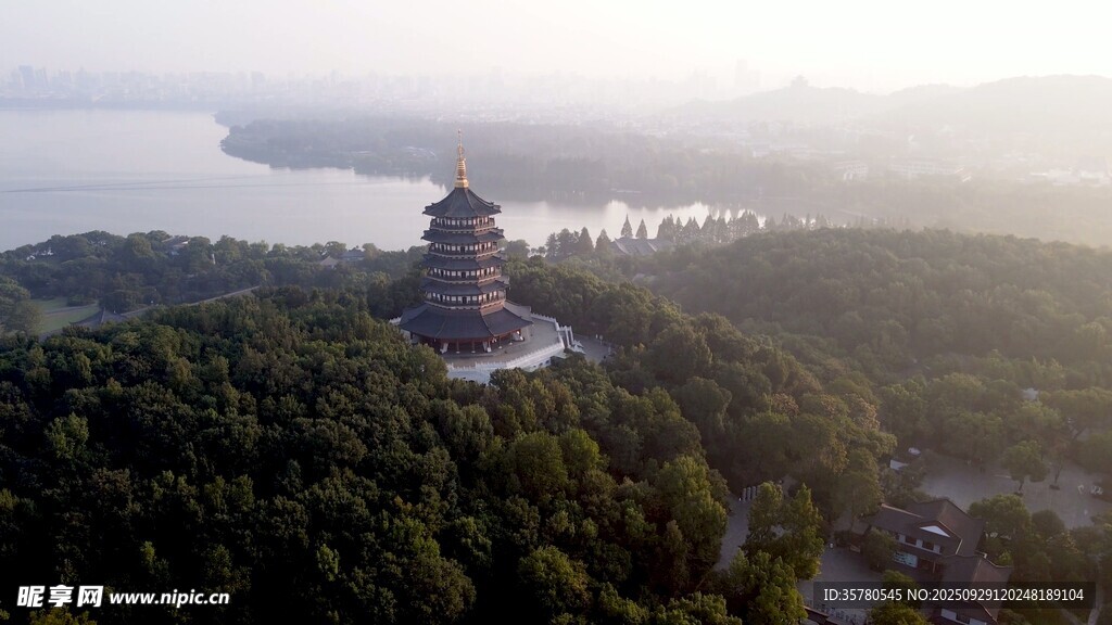 西湖旅游风景区拍航拍素材