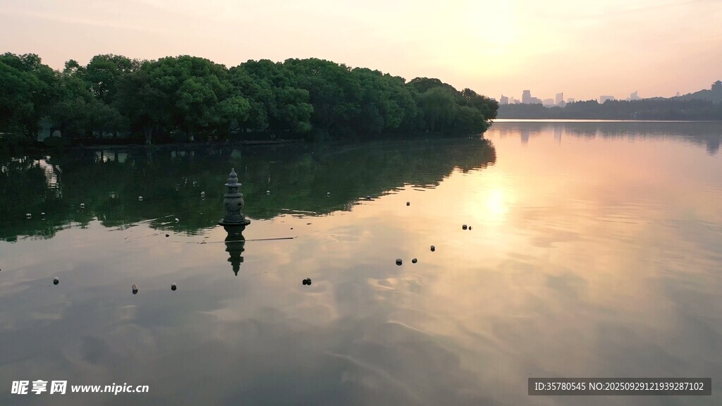西湖旅游风景区拍航拍素材