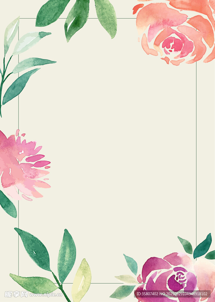 花卉边框背景 