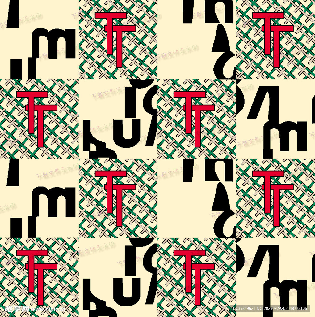几何字母图案纹理设计