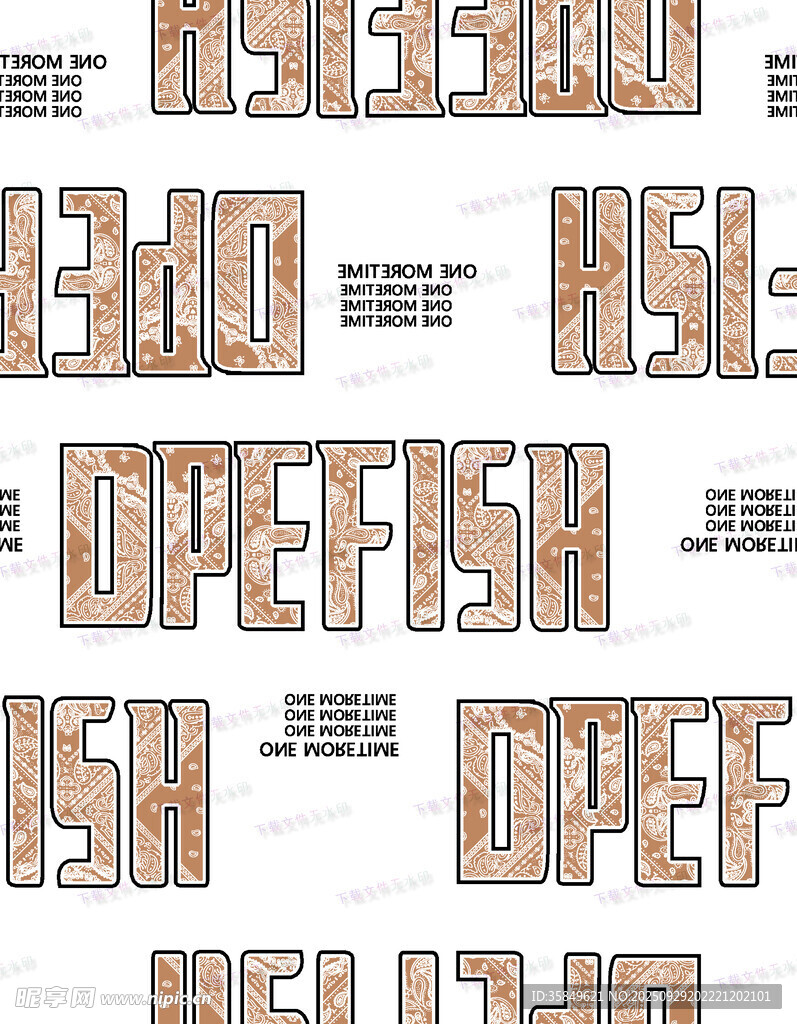 重复排列的DPEFISH字样