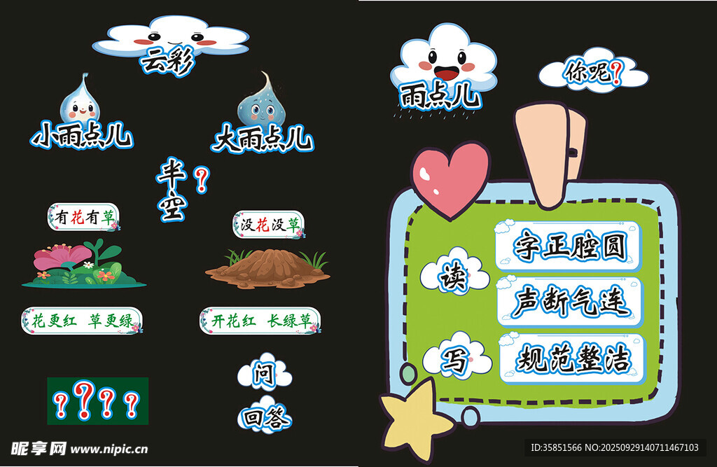 卡通校园生活元素贴纸集