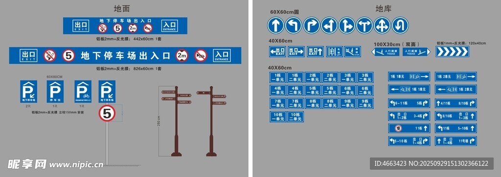  地下车库标识
