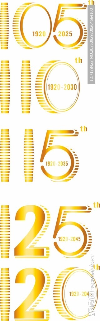 金色数字组合展示