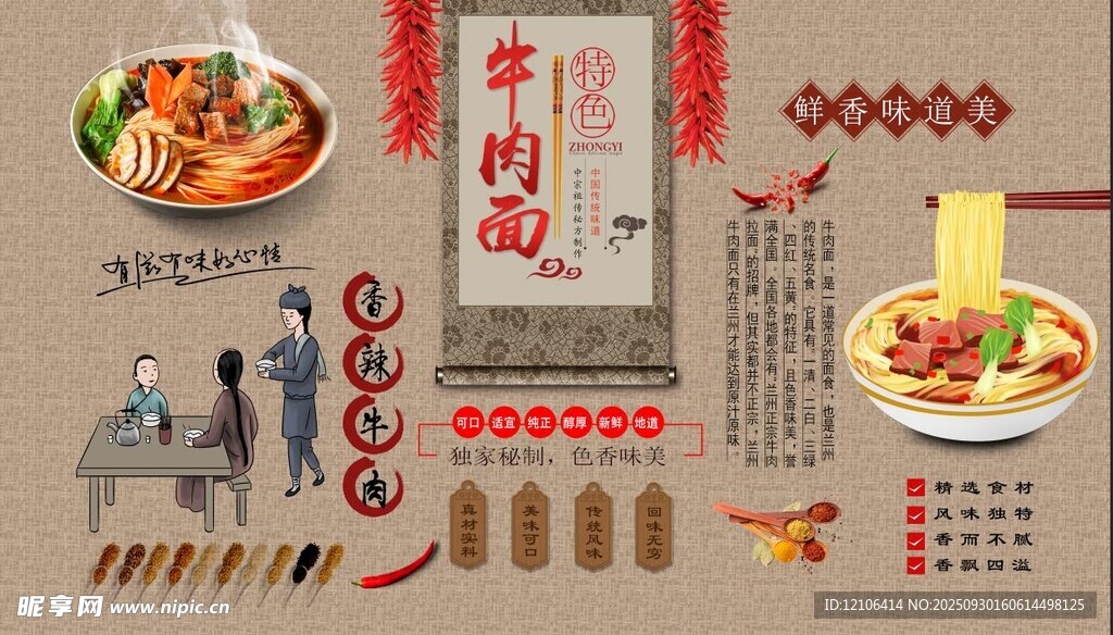 牛肉面背景墙